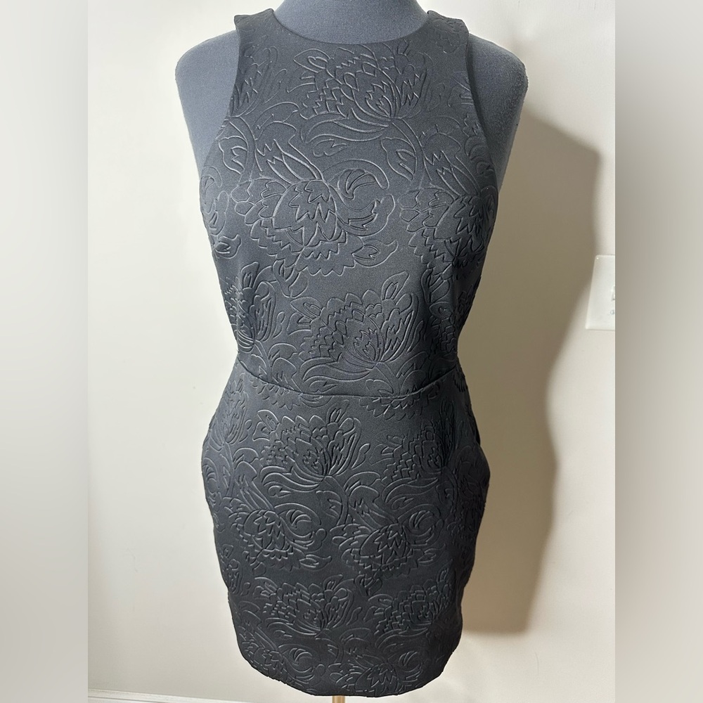 bec + bridge Charcoal Floral Strapless Dress